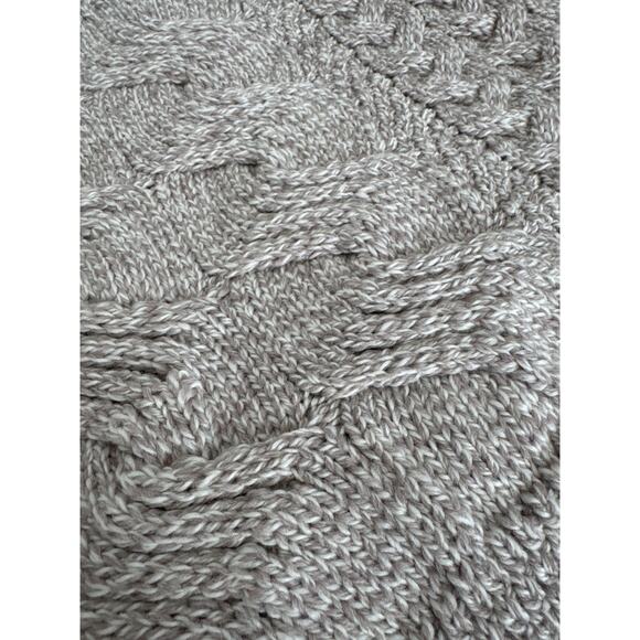 Kilronan Knitwear Irish super soft merino wool blanket wrap toasted oat Ireland - Picture 8 of 16